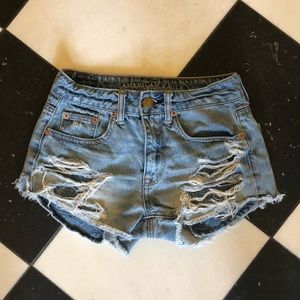 American Eagle High Rise Festival Denim Shorts